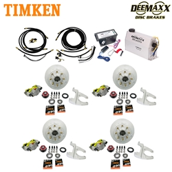 MAXX KIT Electric Over Hydraulic 8,000 lbs. Disc Brake Kit with 5/8" Studs for a Tandem Axle with MAXX Caliper and Timken® Bearings - DMK8IM2580-TK