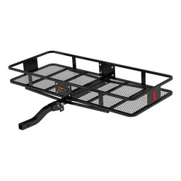 Curt 60" x 24" Black Steel Basket Cargo Carrier (Folding 2" Shank, 500 lbs.) - 18153