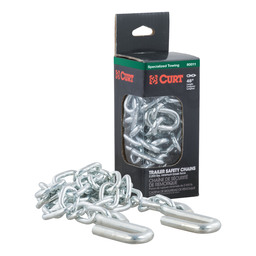 Curt 48" Safety Chain with 2 S-Hooks (2,000 lbs, Clear Zinc, Packaged) - 80011