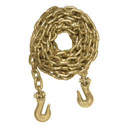 Curt 20' Transport Binder Safety Chain with 2 Clevis Hooks (26,400 lbs, Yellow Zinc) - 80311