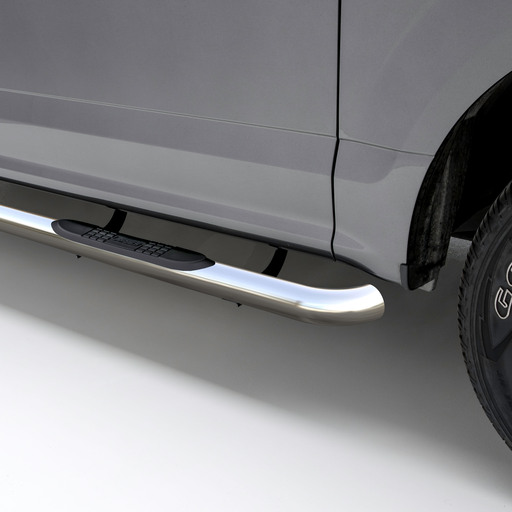 3" Round Polished Stainless Side Bars, Select Dodge Dakota