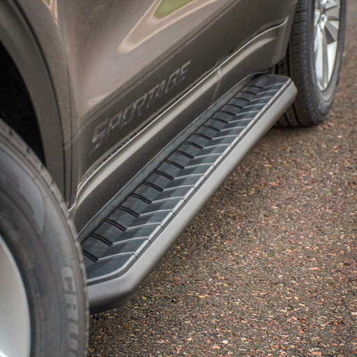 AeroTread 5" x 73" Black Stainless Running Boards, Select Chevrolet Blazer