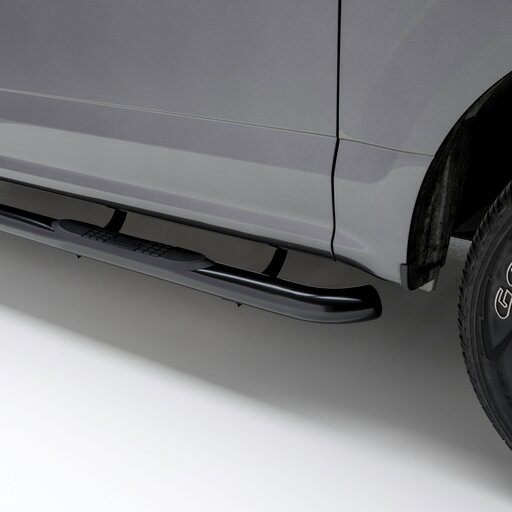 3" Round Black Steel Side Bars, Select Jeep Wrangler JL Unlimited