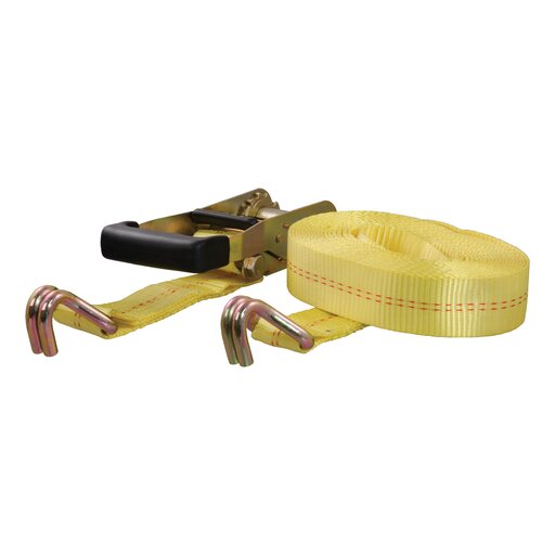 Curt 27' Yellow Cargo Strap with J-Hooks (3,333 lbs.) - 83047